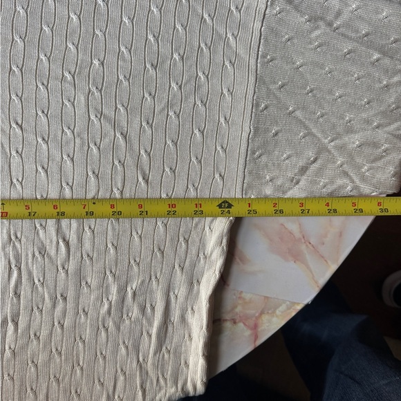 Barry Bricken Cream Cable Knit Crewneck Sweater - Picture 2 of 4